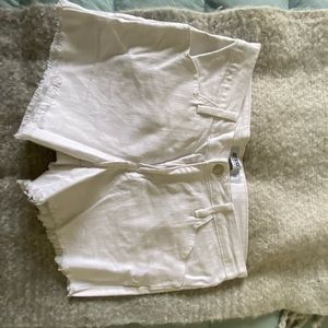 Just Black Gently Worn White Midrise Shorts